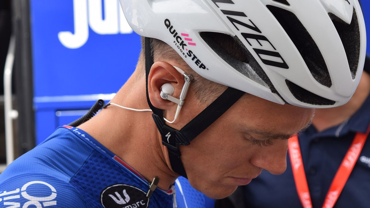 Quick-Step Floors have been using headphone pieces from Bang and Olufsen this season