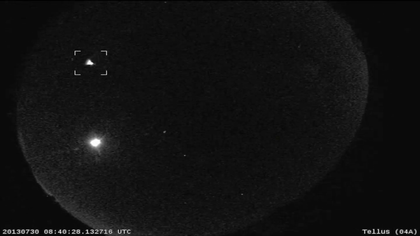 This still image from a NASA video shows a brilliant fireball caused by an early Perseid meteor on July 30, 2013 as seen by NASA&#039;s all-sky camera network.