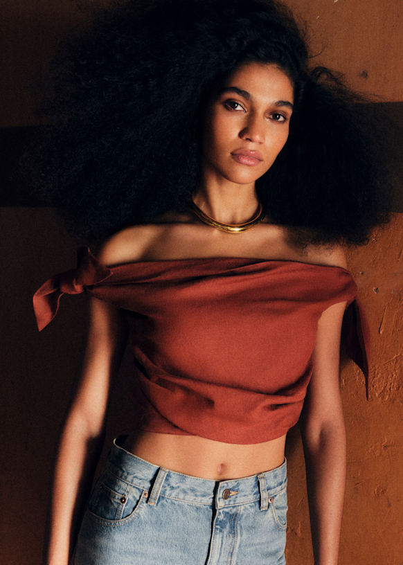 Meline Top - Chestnut - Linen - S&amp;eacute;zane