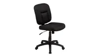 Amazon Basics Office Chair in black upholstery shown close up on a white background