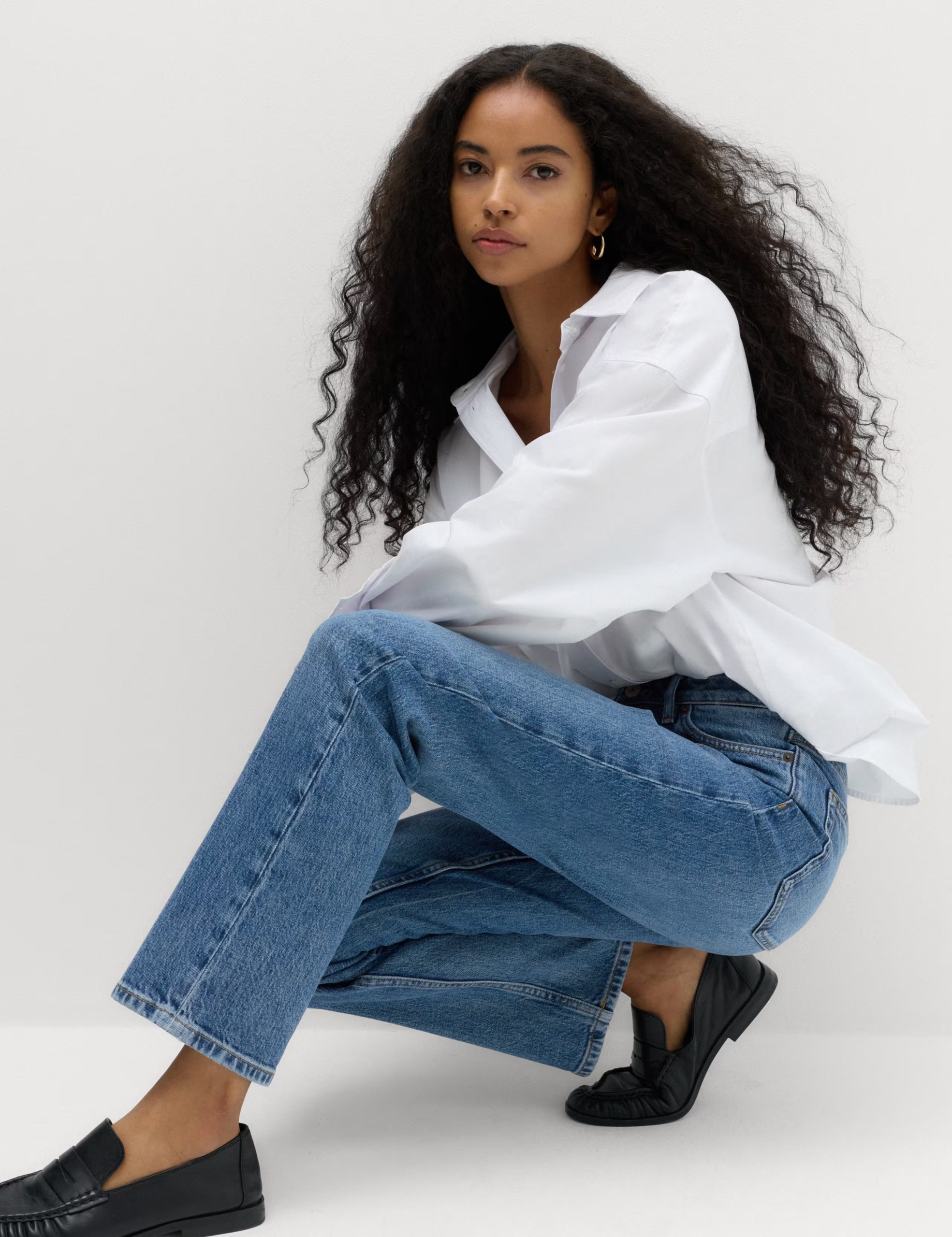 Mid Rise Straight Leg Ankle Length Jeans