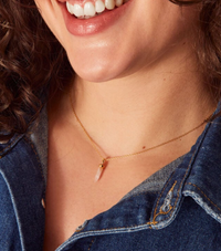 14CT Gold-Plated Rose Quartz Shard Pendant Necklace ( £12.60