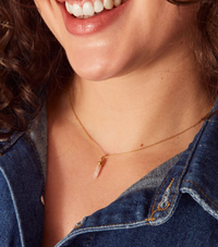 14CT Gold-Plated Rose Quartz Shard Pendant Necklace (£12.60) $18.20 | Accessorize&nbsp;