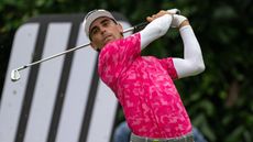 Joaquin Niemann takes a shot at the LIV Golf Singapore tournament