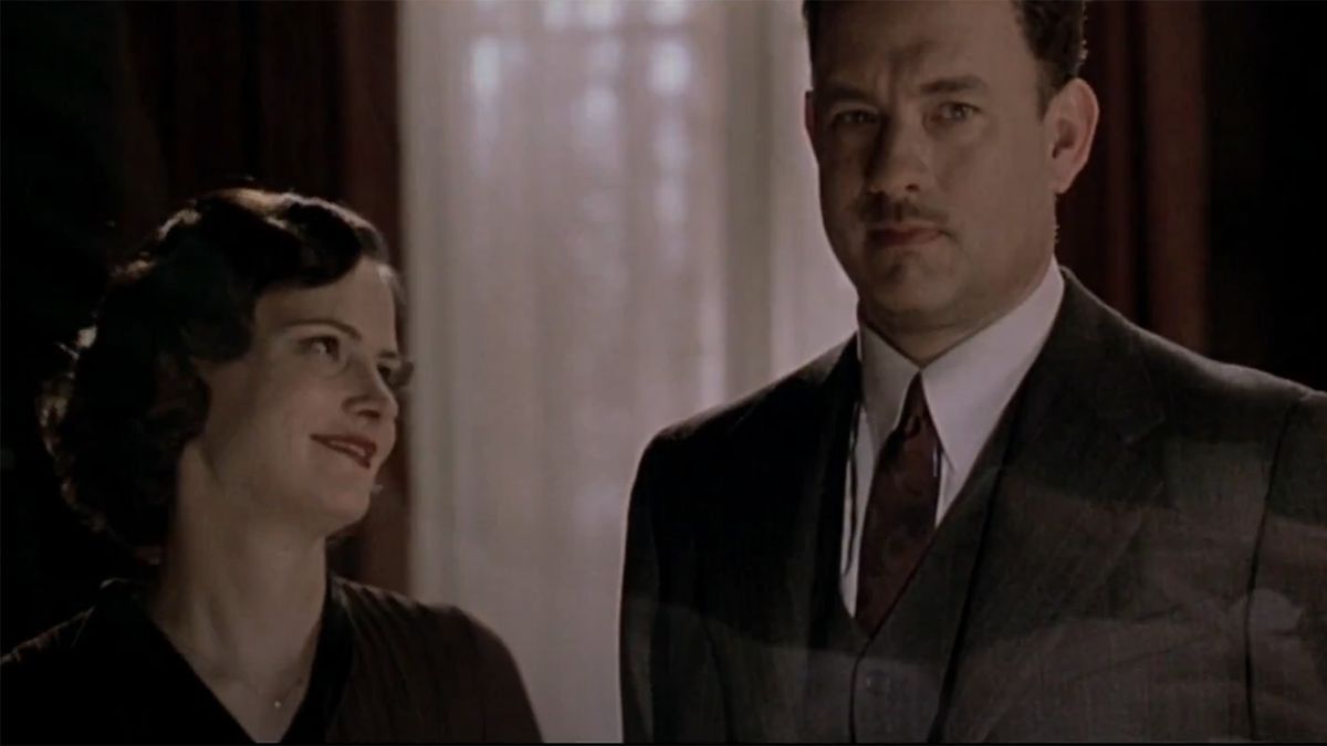 Tom Hanks in the hallway in the Road To Perdition trailer. 