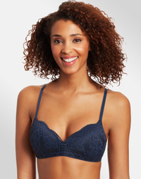 If you're looking for cleavage like the Bridgerton ladies this Maidenform bra will give you all the wow without the wire. With push-up cups it also has all-over lace.