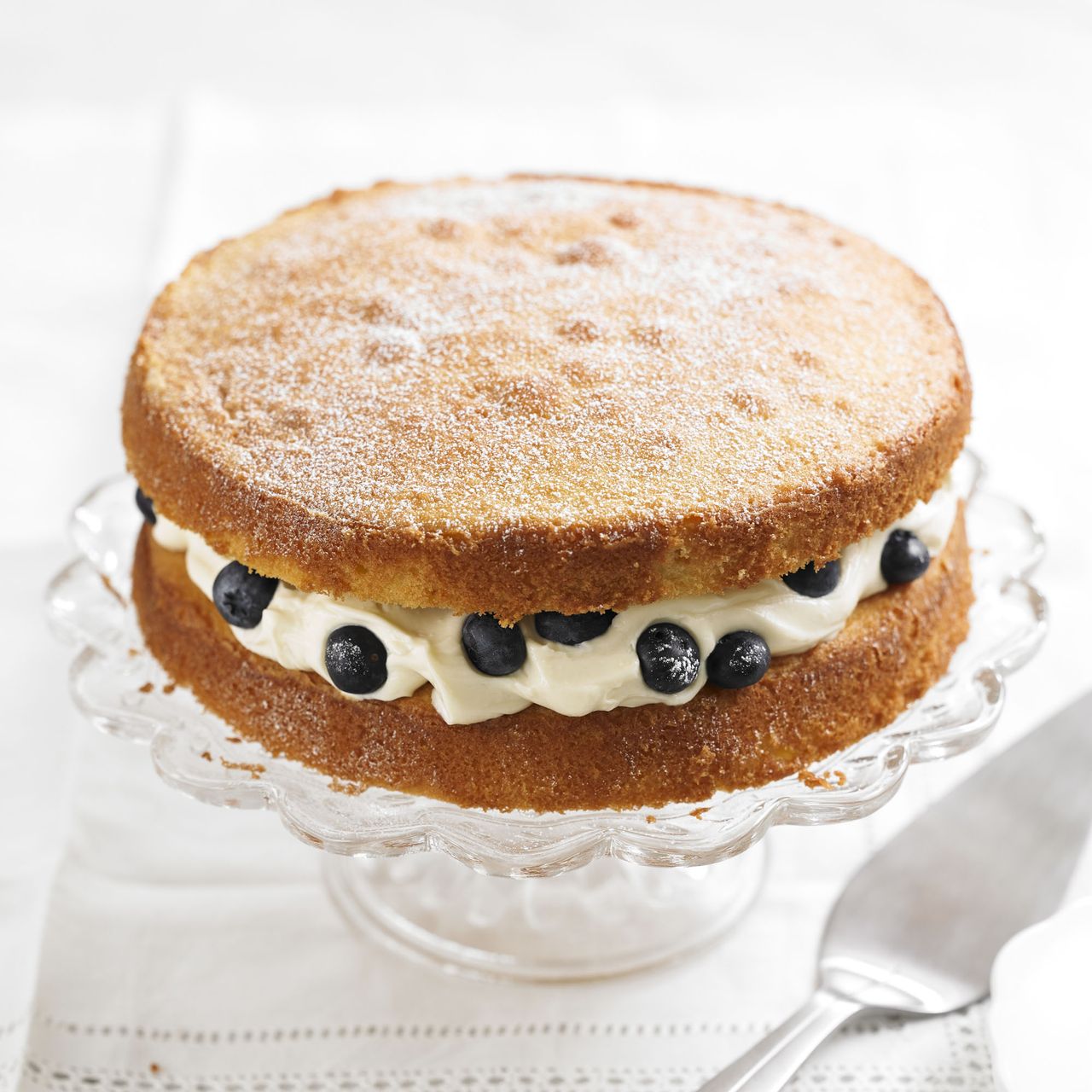 Victoria Sponge with Blueberries &amp; cream cheese icing recipe-recipe ideas-new recipes-woman and home