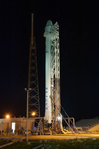 Falcon 9 Vertical in Darkness