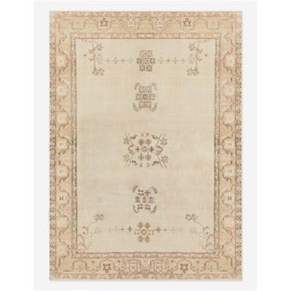 Hand knotted Turkish vintage wool carpet No. 314, 6'4