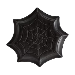 Black spiders web serving plate