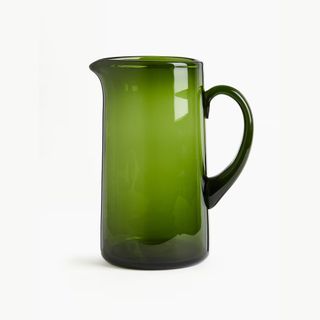 dark green glass pitcher