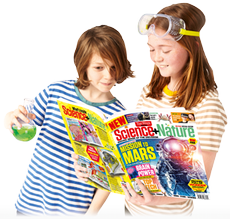 Kids reading Science + Nature magazine