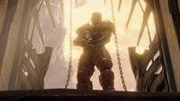 Quake Champions - Quake guy bathed in light
