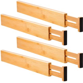 Four wooden drawer dividers