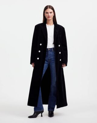 Alexa Chung para Madewell Oversized Long Coat em veludo cotelê