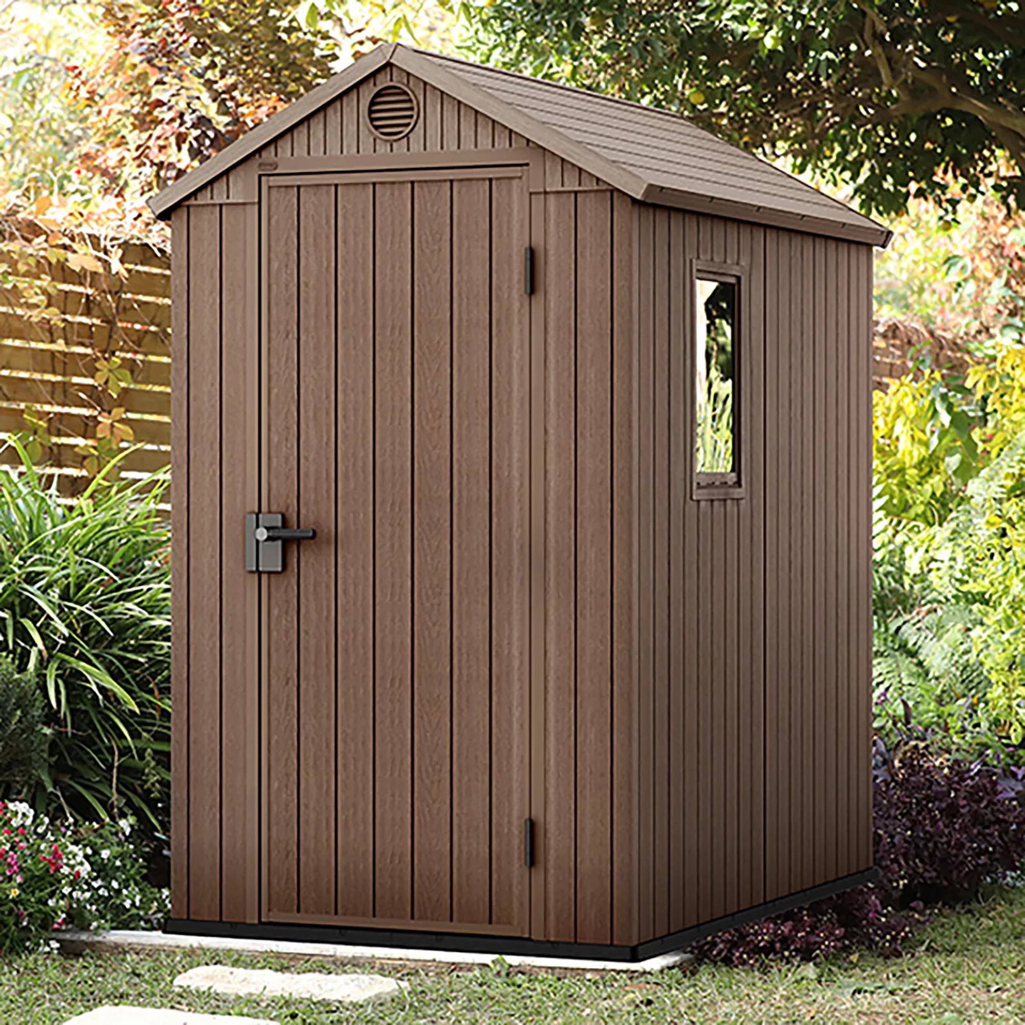 Keter Darwin 6x4 Ft Apex Plastic Shed With Floor &amp;amp; 1 Window (base Included)