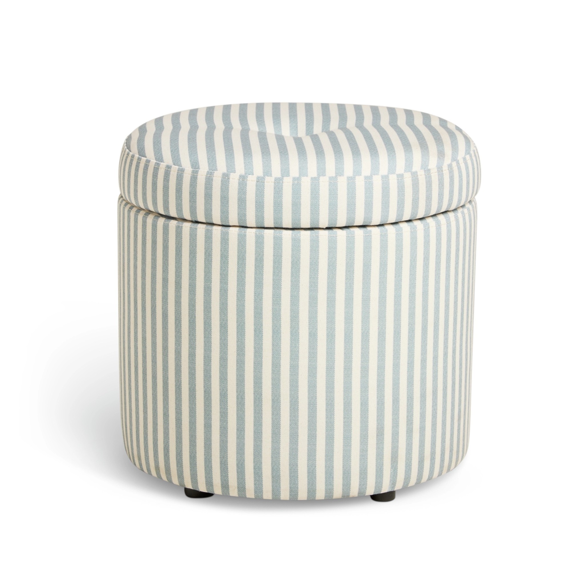 Habitat Leo Fabric Storage Ottoman - Blue &amp;amp; White