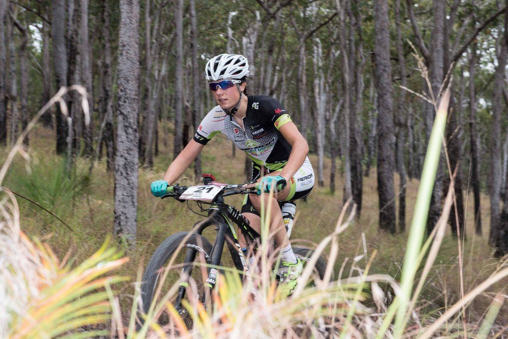 Alice Pirard (Merida-Wallonie MTB Team) riding to the win