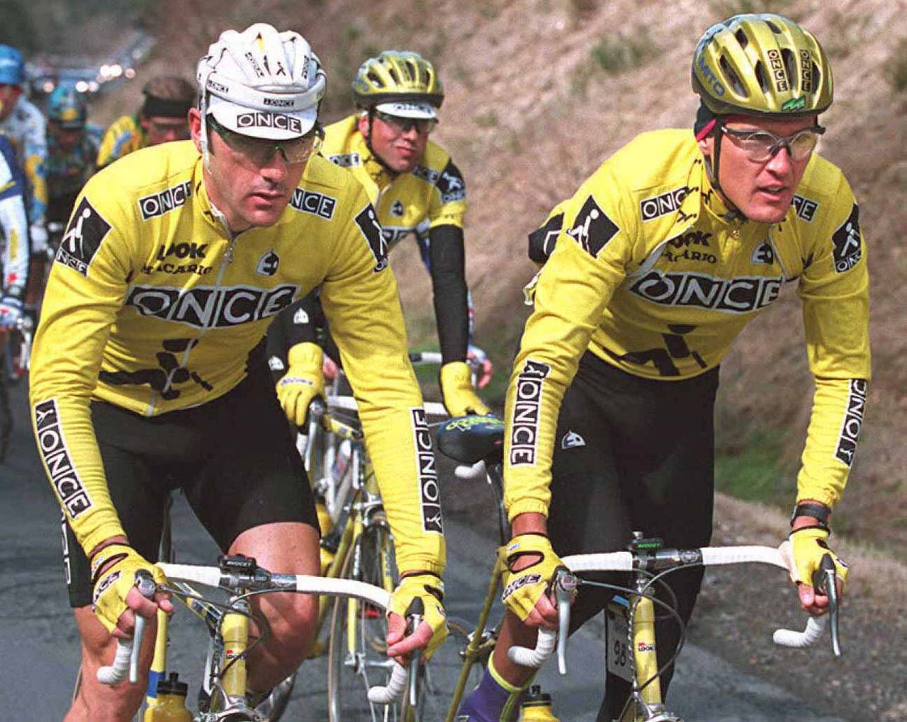 ONCE teammates Laurent Jalabert and Alex Zulle finished first and third at Paris-Nice in 1995.
