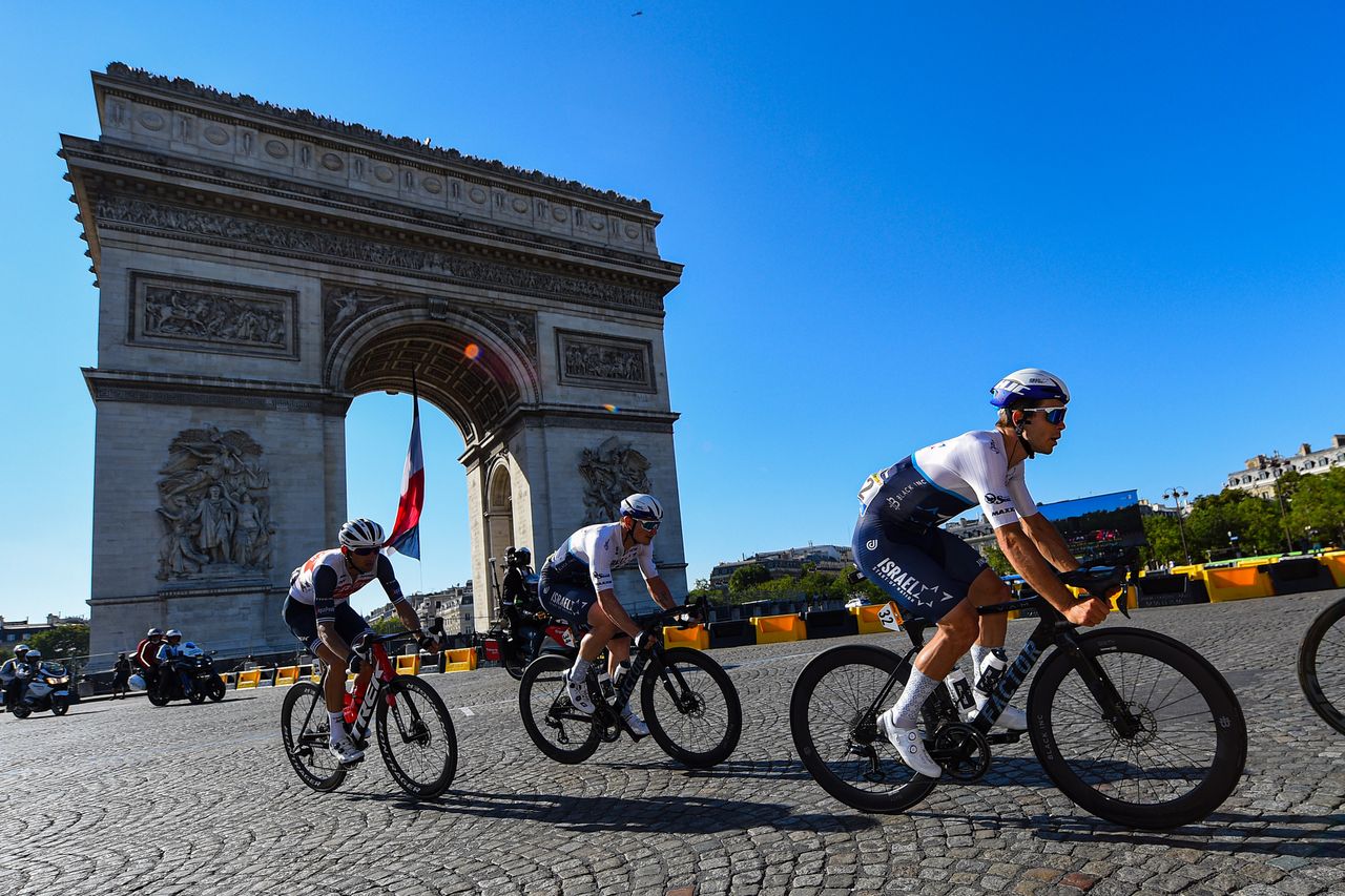 Tour de France 2021 108th Edition 21th stage Chatou Paris Champs Elysees 1084 km 18072021 Guillaume Boivin CAN Israel StartUp Nation Andre Greipel GER Israel StartUp Nation photo Dario BelingheriBettiniPhoto2021