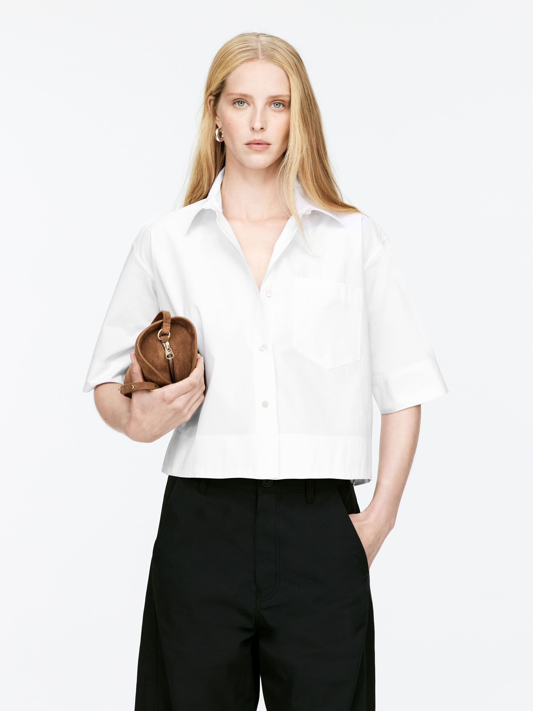 Short-Sleeve Cotton Shirt – White – Women – Arket Gb