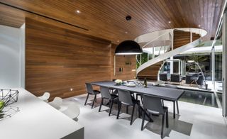 Kitchen with white dining table