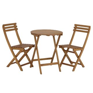 Wooden Sedona 3 piece bistro set from George at ASDA