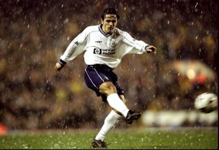 Stephen Carr in action for Tottenham against Watford in January 1999.