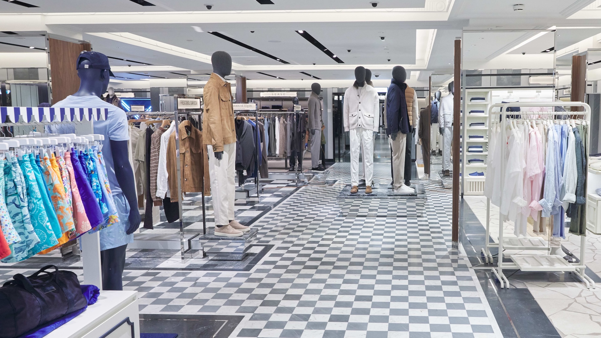 Harrods menswear department in 2026