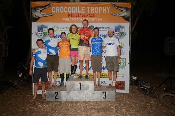 The podium following stage 5