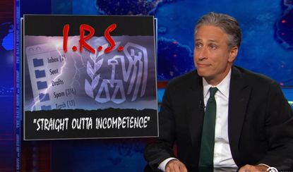 Jon Stewart incredulously mocks the IRS's shoddy record-keeping