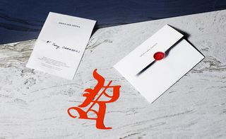 elegant ecru envelope and paper 'R'