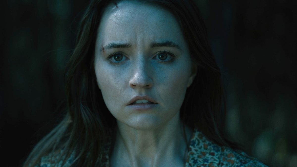 Kaitlyn Dever looking scared in No One Will Save You.