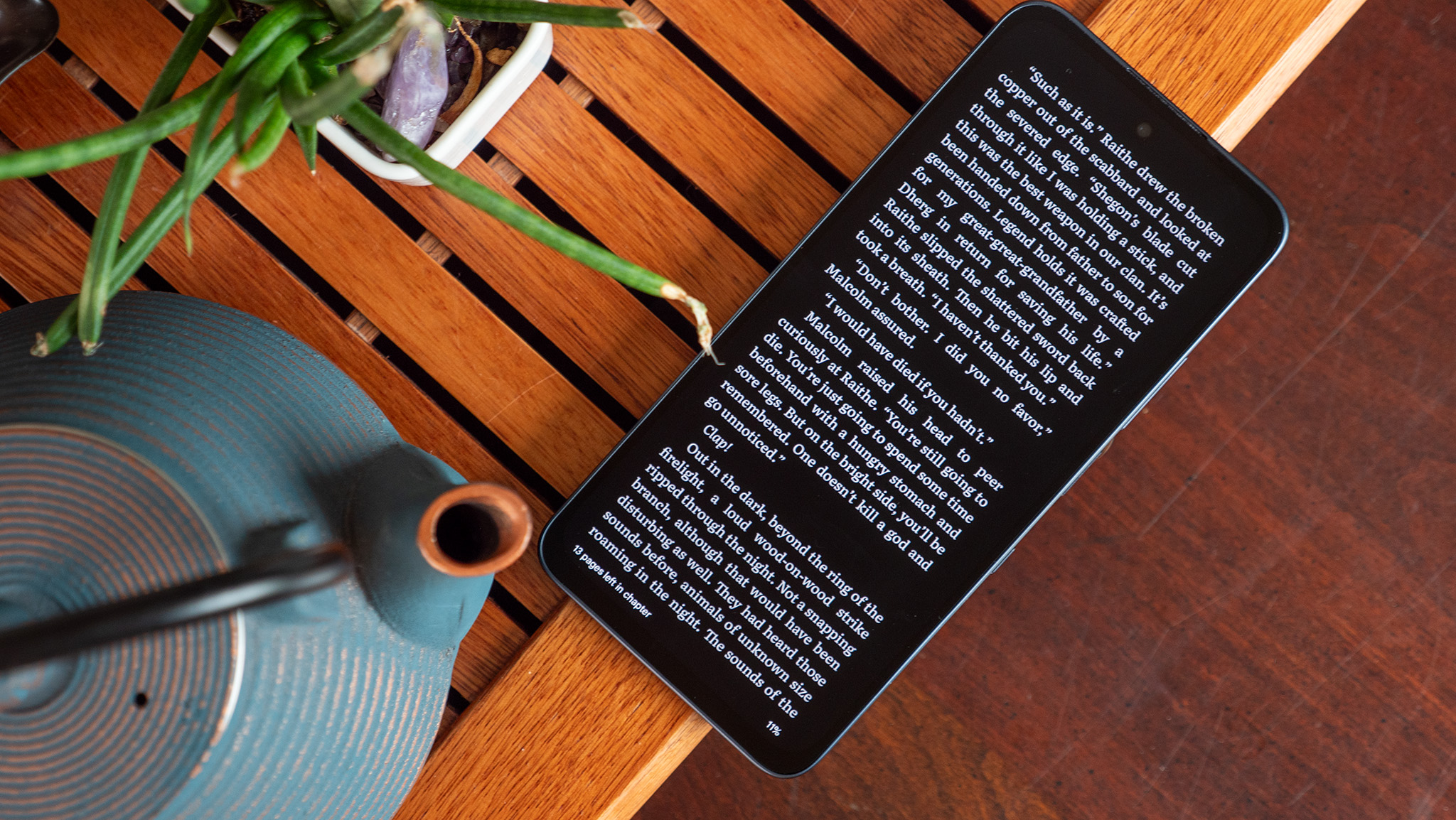 Reading a book on TCL NXTPAPER 70 Pro