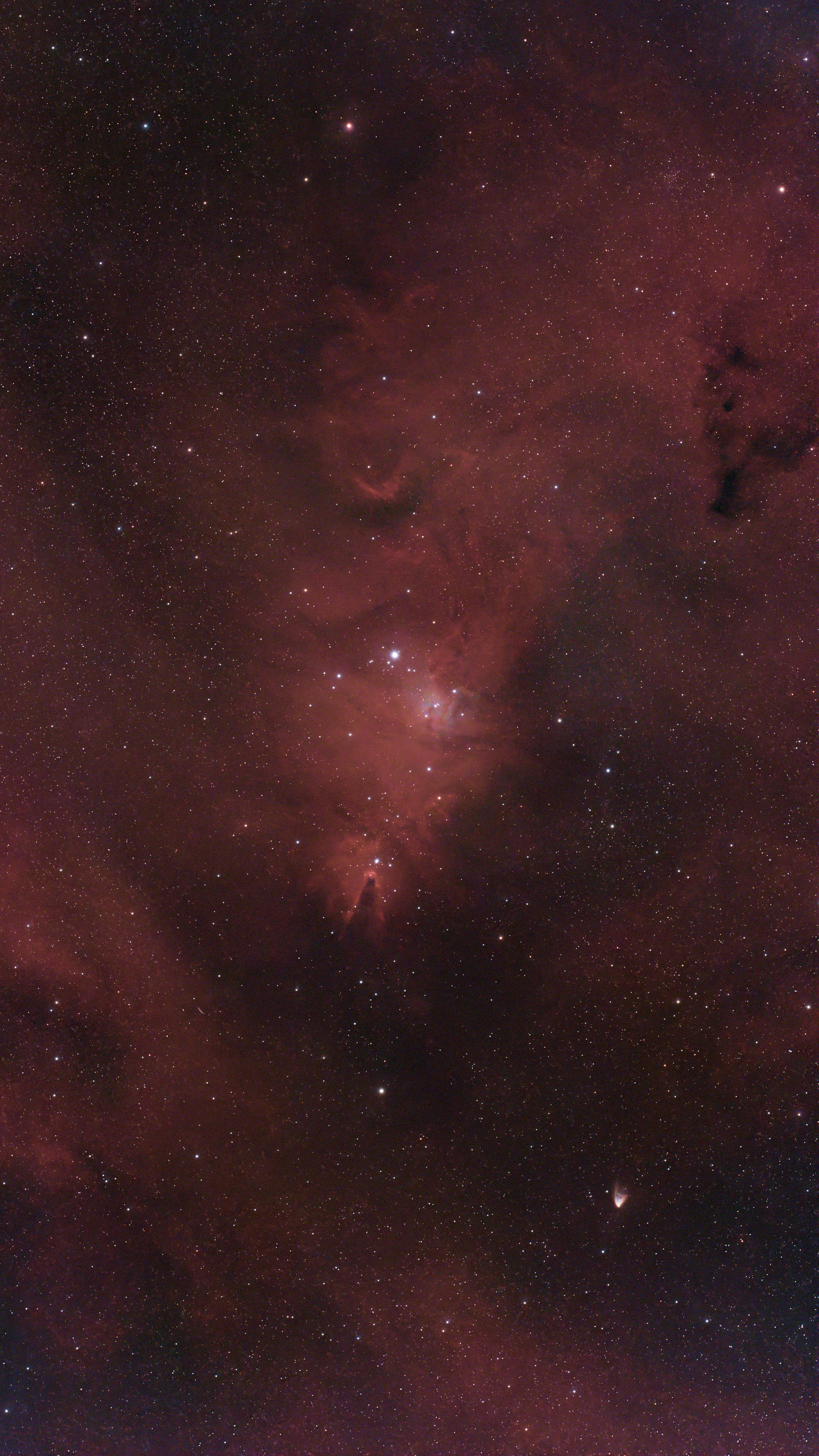 The Cone Nebula, part of NGC 2264, shot with the ZWO Seestar S30 Pro smart telescope and processed using Siril and Pixinsight