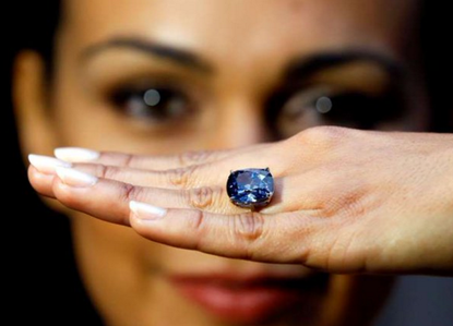 Blue diamond ring.
