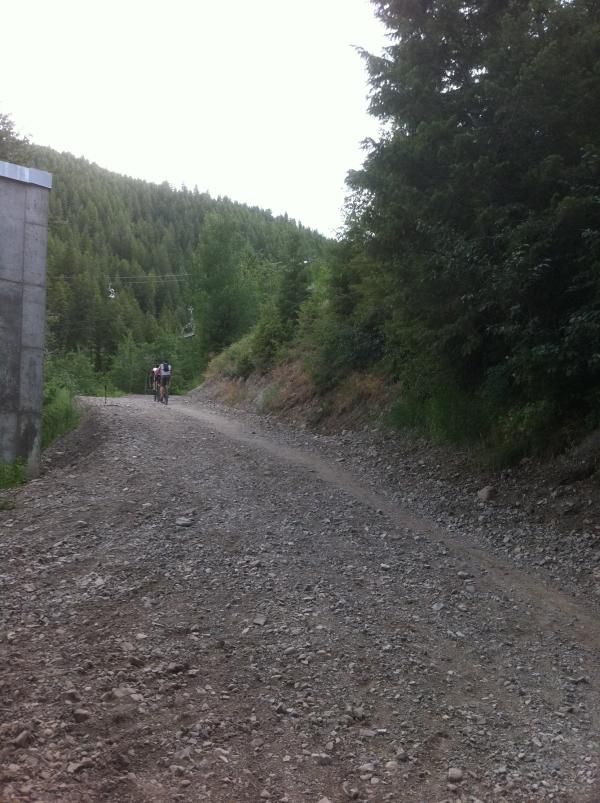 Some riders have just started the very gruelling climb.
