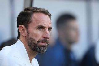 Gareth Southgate, Manager of England, looks on during the international friendly match between England and Bosnia & Herzegovina at St James' Park on June 03, 2024 in Newcastle upon Tyne, England.