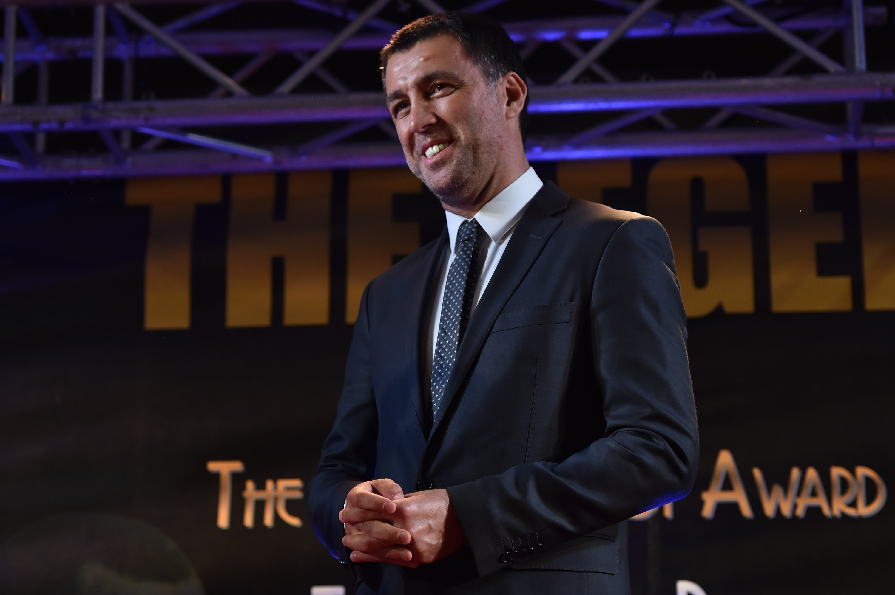 Hakan Sukur attends the Golden Foot awards ceremony in October 2014.