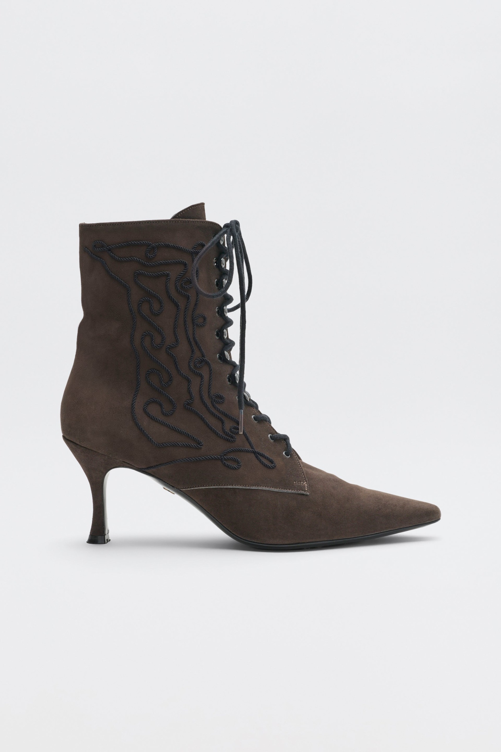 Victoriana Suede Boots in Brown