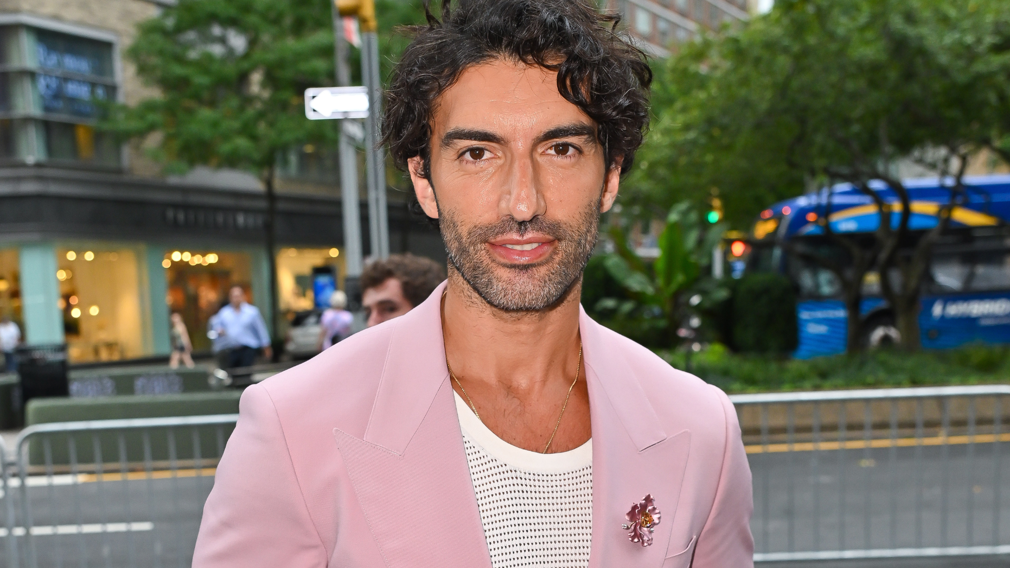 Justin Baldoni arrives to the "It Ends With Us" premiere at AMC Lincoln Square Theater on August 06, 2024 in New York City
