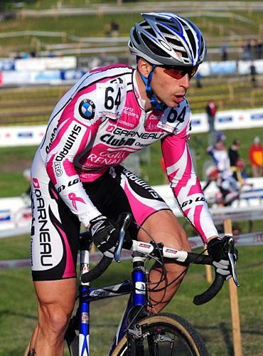 Derek St. John (Garneau-Club Chausures) climbing.