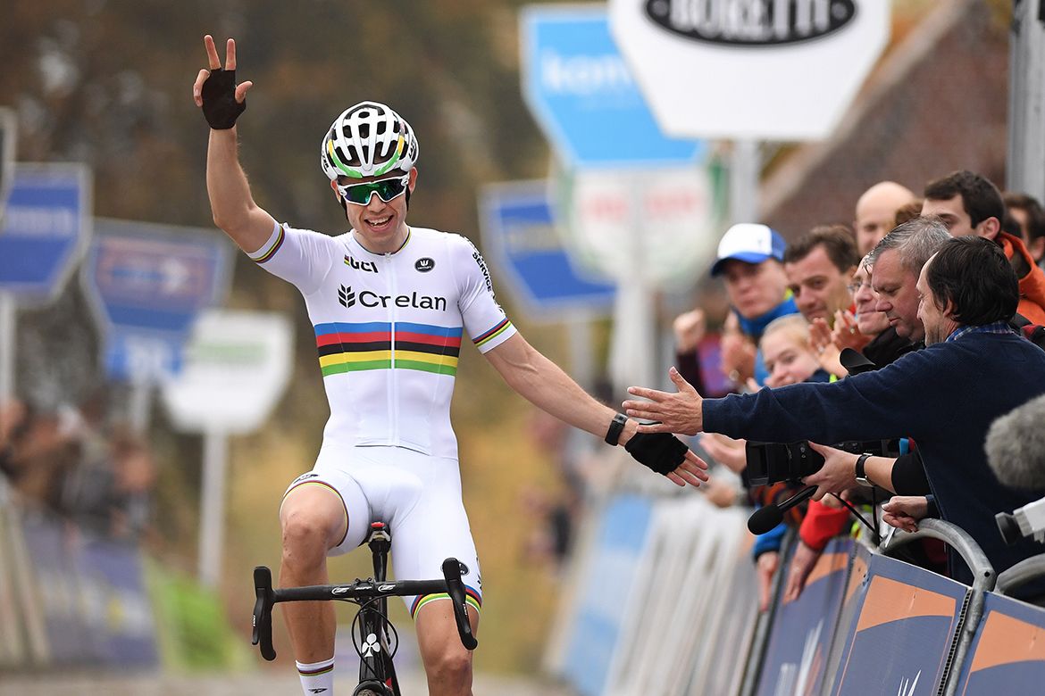 Wout Van Aert (Crelan-Vastgoedservice) wins the Koppenbergcross