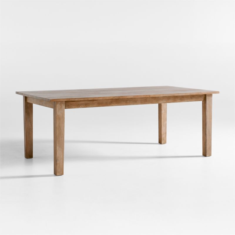 Basque 82&quot;-118&quot; Weathered Light Brown Solid Wood Extendable Dining Table