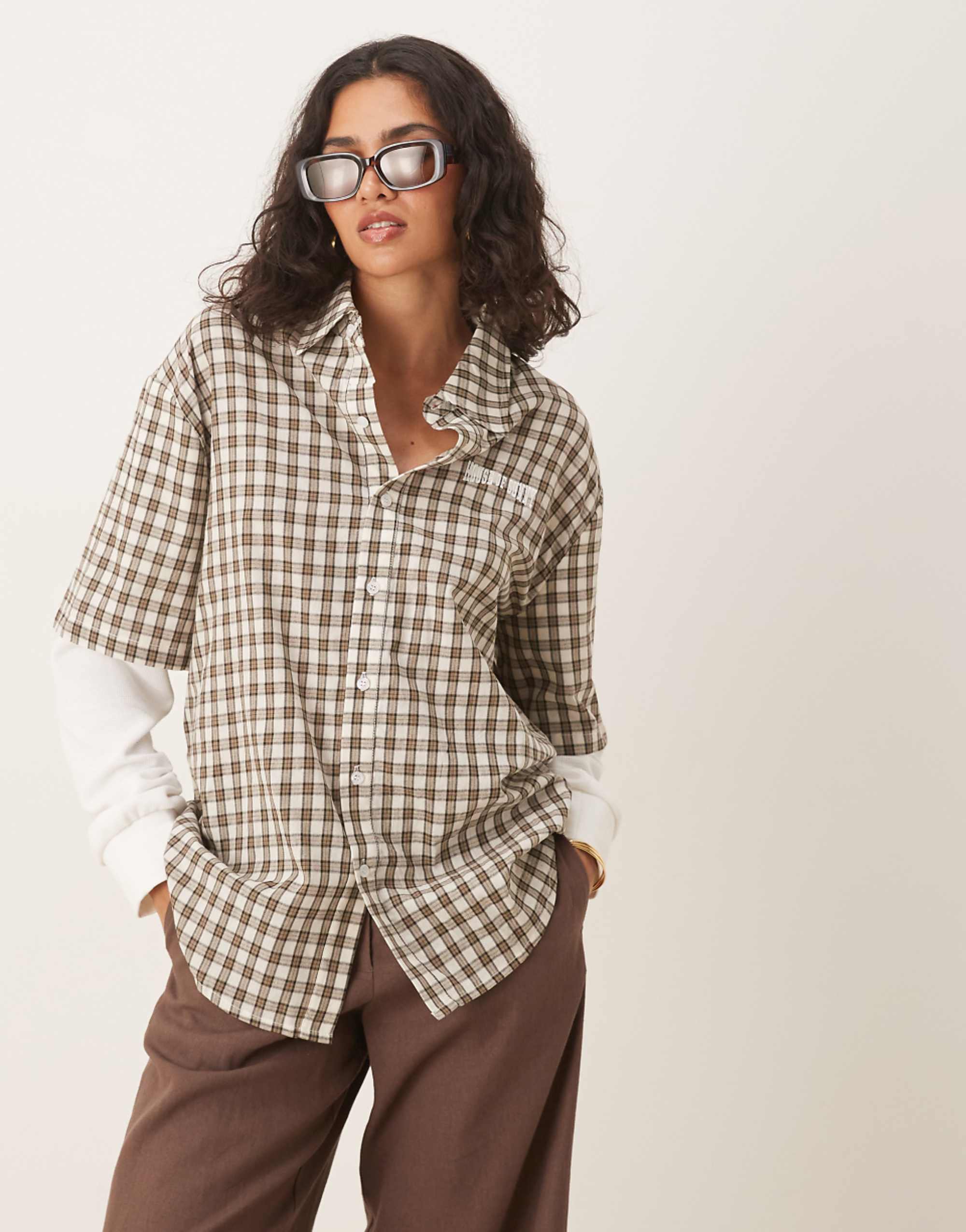 Sunny transparent double check shirt