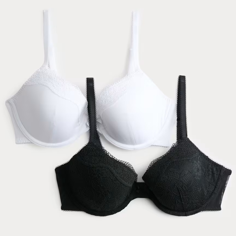M&amp;amp;S, 2 Pack Jasmine Lace Wired Demi Cup Bras (a-E)