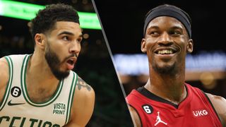 (L, R) Jayson Tatum and Jimmy Butler will face off in the Game 3 Celtics Vs. Heat live stream