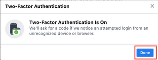 How to set up two-factor authentication on Facebook using a browser