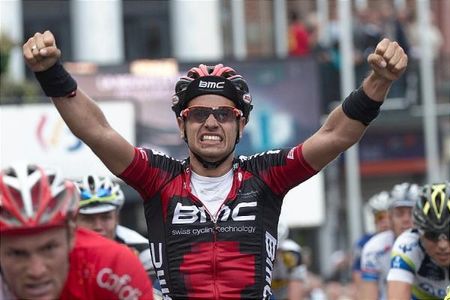 Adam Blythe (BMC) wins the sprint in Binche