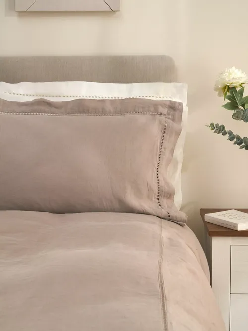 Truly Linen Ladder Detail Bedding, Mushroom